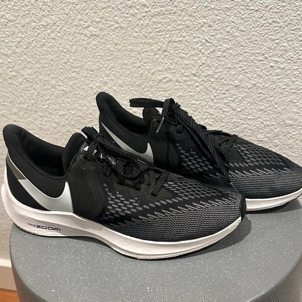 Nike Black and White Zoom Running Shoes